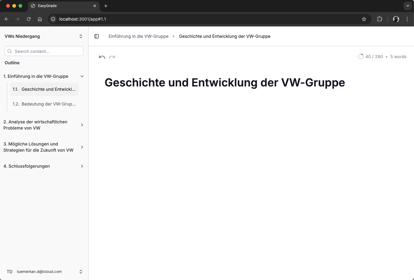 EasyGrade App Interface